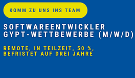 Softwareentwickler GYPT-Wettbewerbe (m/w/d) mit weiterem Schwerpunkt Veranstaltungsmanagement und Wettbewerbsbetreuung gesucht!