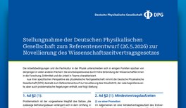 WissZeitVG: DPG bezieht Stellung zum aktuellen Referentenentwurf